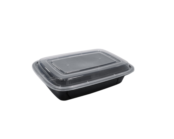 32OZ PLASTIC FOOD CONTAINER WITH LID (RECTANGULAR)
