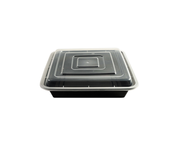48OZ PLASTIC FOOD CONTAINER  WITH LID (SQUARE)