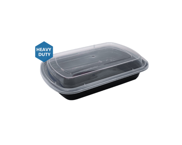 24OZ PLASTIC FOOD CONTAINER WITH LID(RECTANGULAR)
