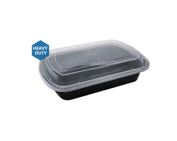 28OZ PLASTIC FOOD CONTAINER WITH LID(RECTANGULAR)