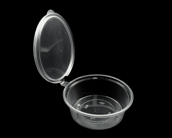 4 OZ PLASTIC SAUCE  CONTAINER WITH LID