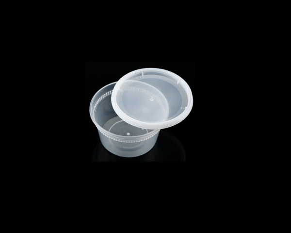 12 OZ PLASTIC FOOD CONTAINER WITH LID (SOUP CUP)