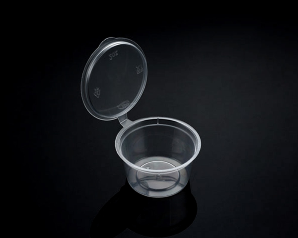 3 OZ PLASTIC SAUCE CONTAINER WITH LID
